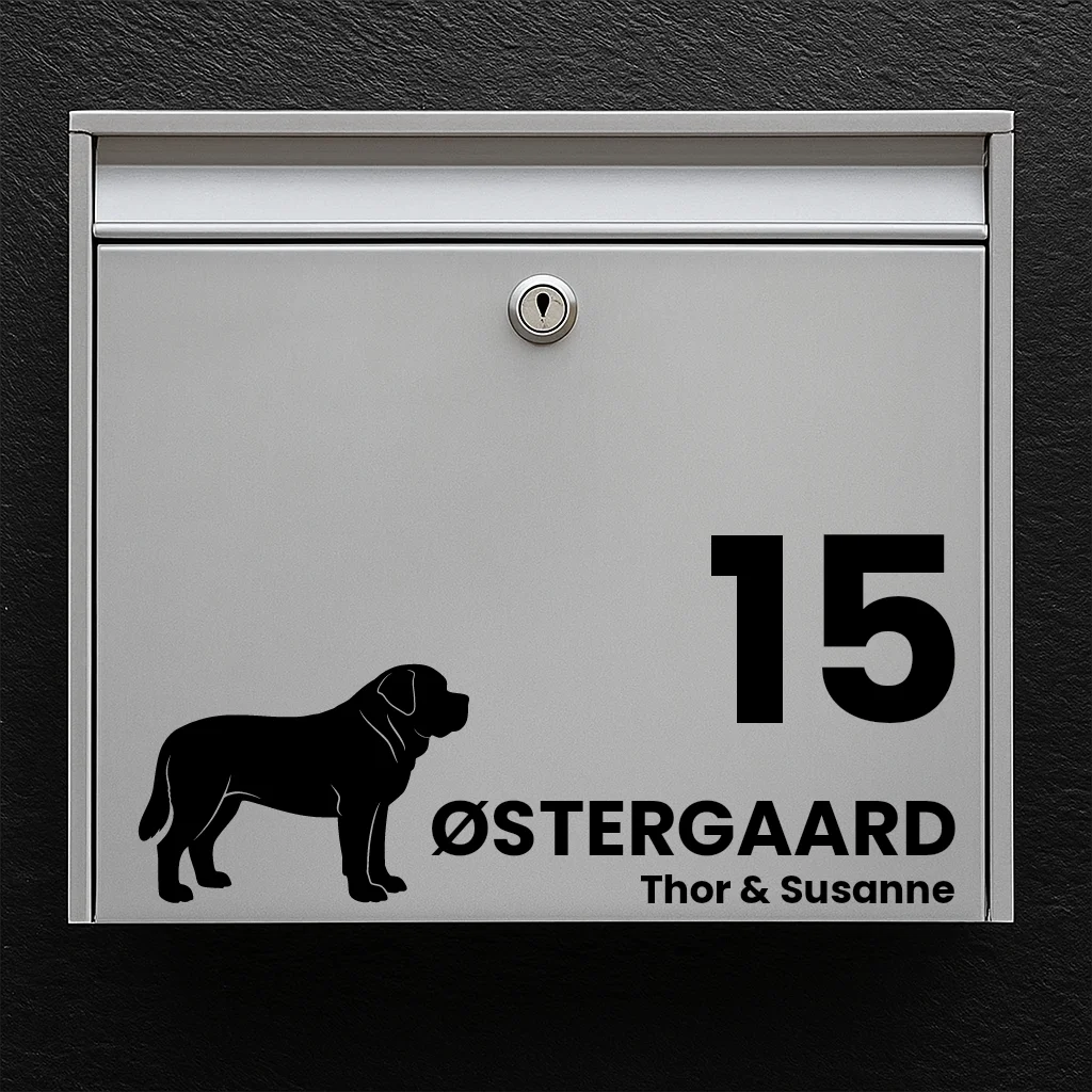 Postkassesticker med korthåret sankt bernhard