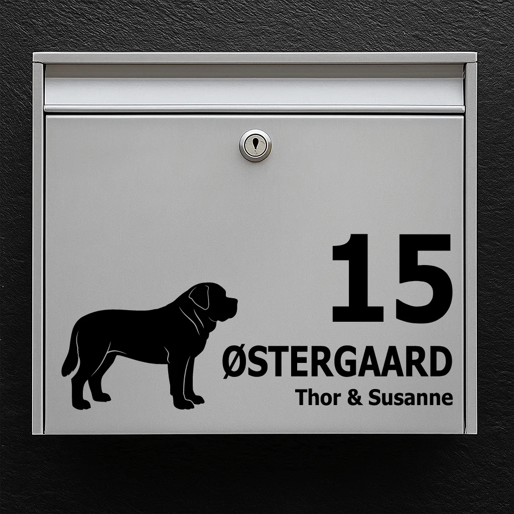 Mailbox sticker with Short-Haired Saint Bernard