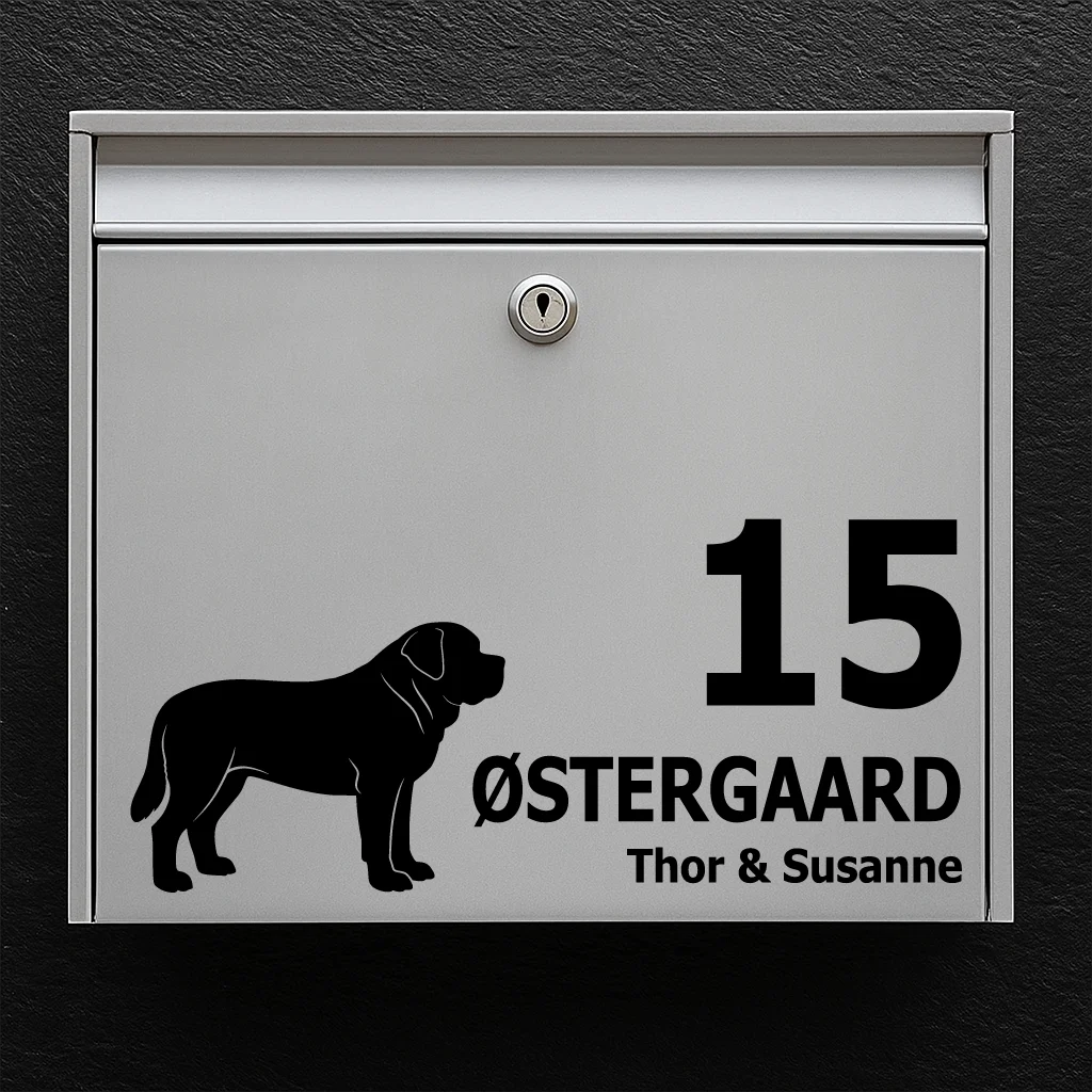 Postkassesticker med korthåret sankt bernhard