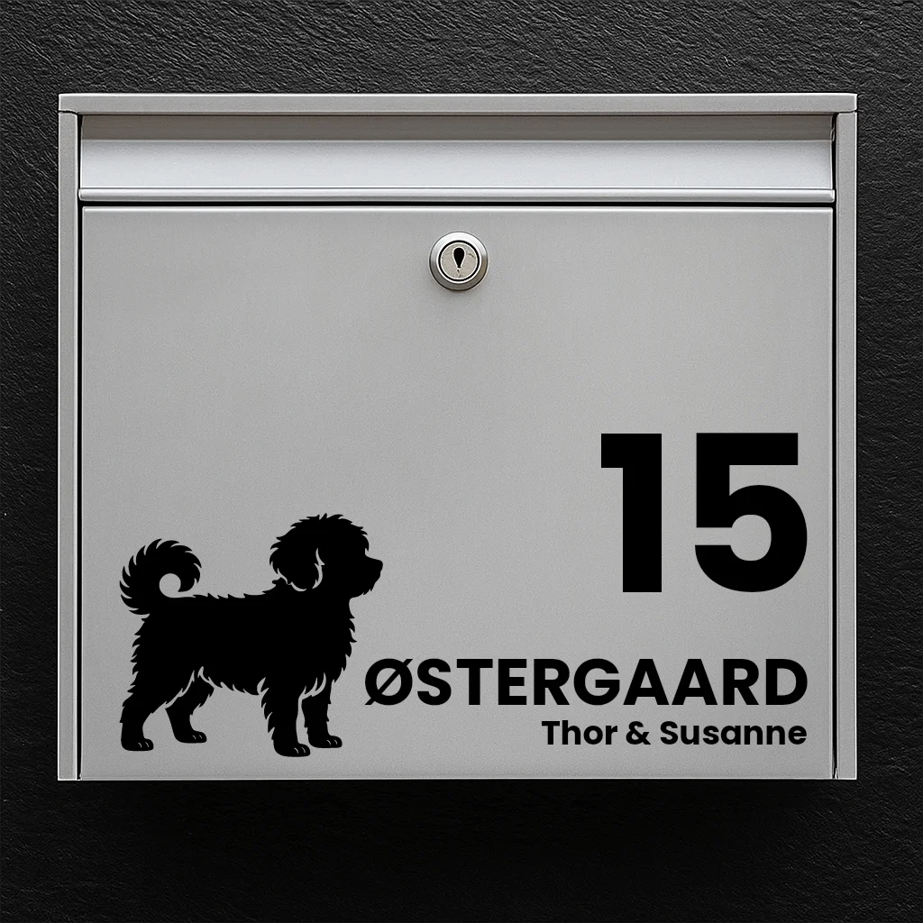 Mailbox sticker with maltipoo
