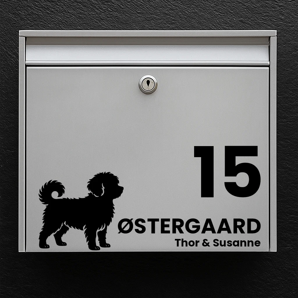 Postkassesticker med maltipoo