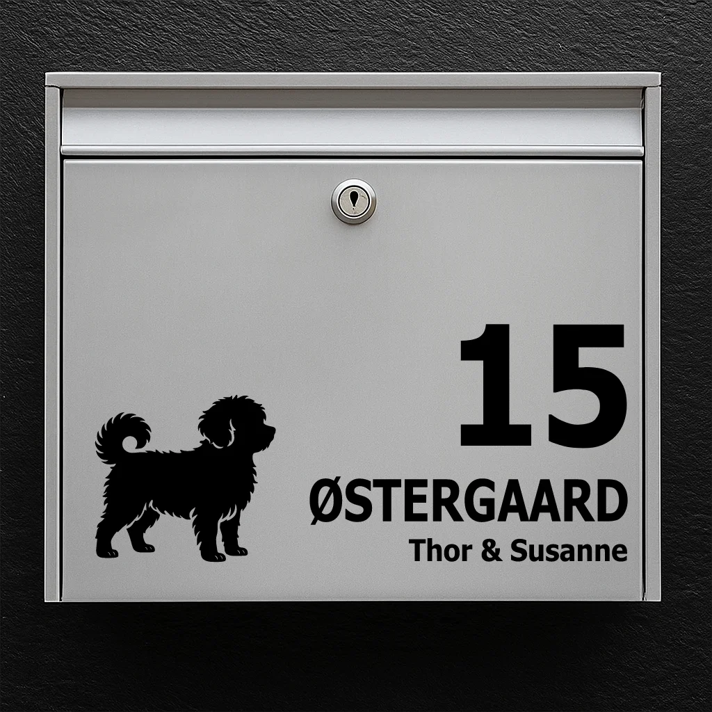 Mailbox sticker with maltipoo
