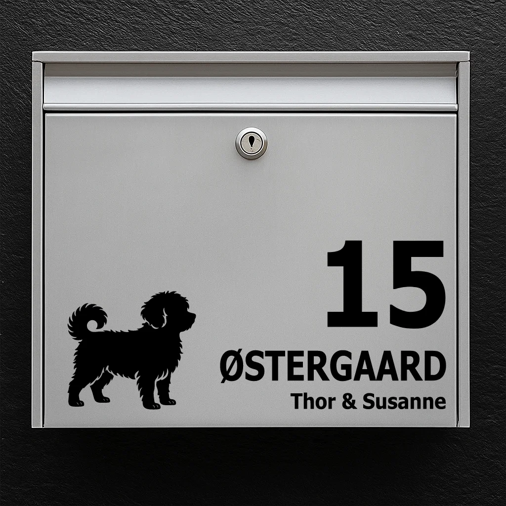 Postkassesticker med maltipoo