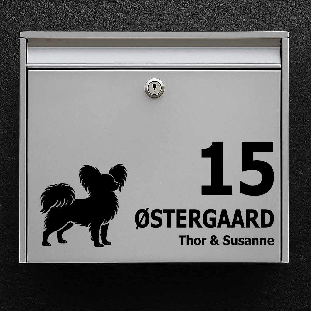 Mailbox sticker with papillon