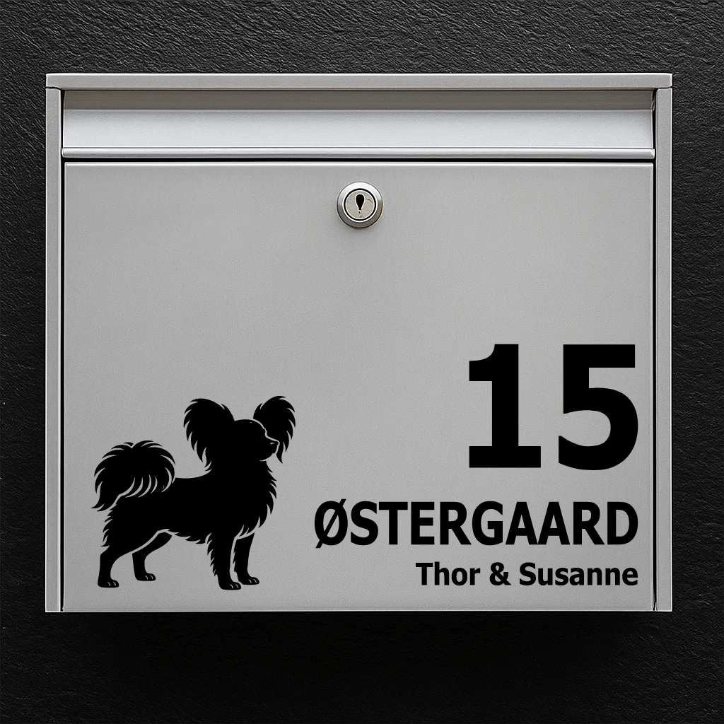 Postkassesticker med papillon