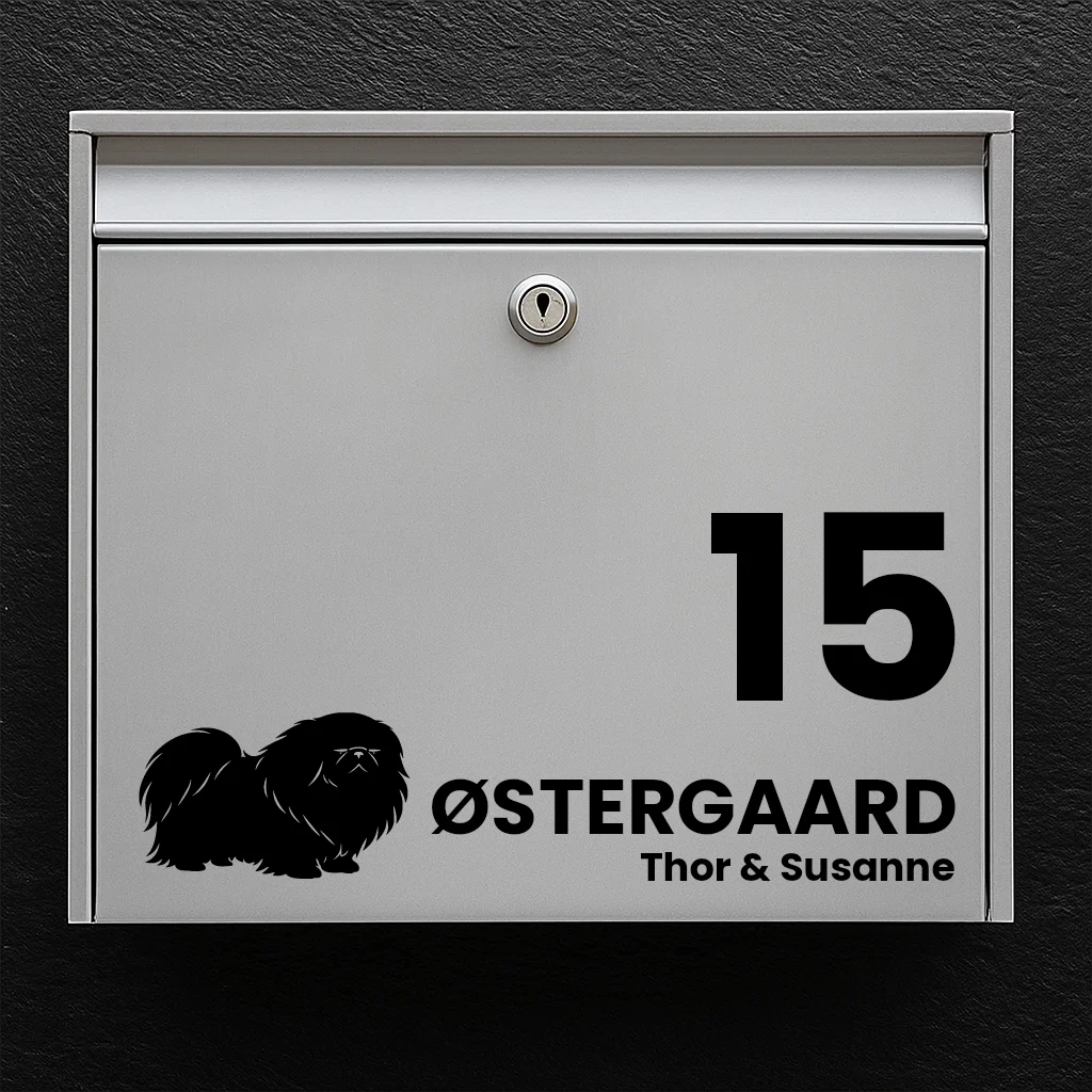 Mailbox sticker with Pekingese