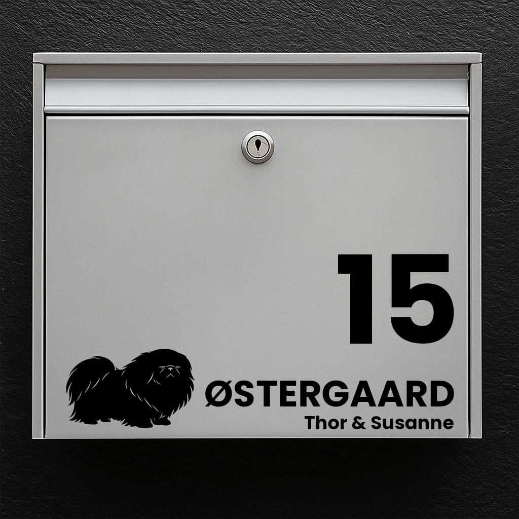 Postkassesticker med pekingeser