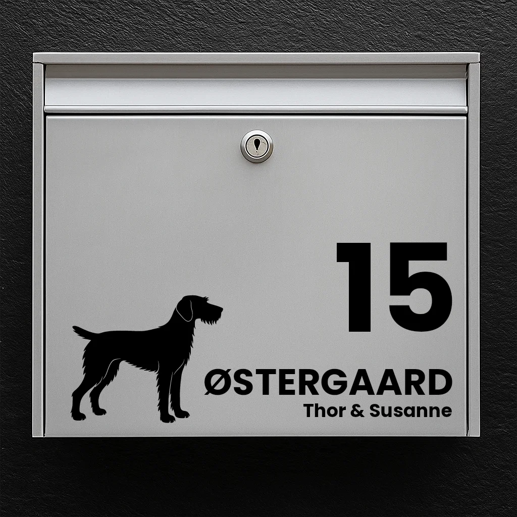 Mailbox sticker with German Wirehaired Pointer