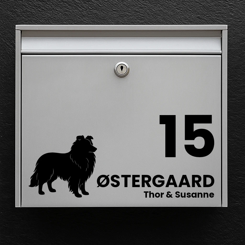 Briefkastenaufkleber mit Shetland Sheepdog