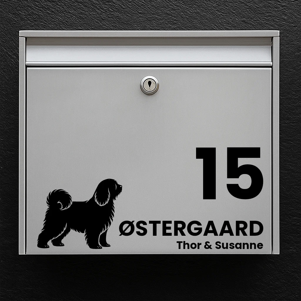 Postkassesticker med tibetansk terrier