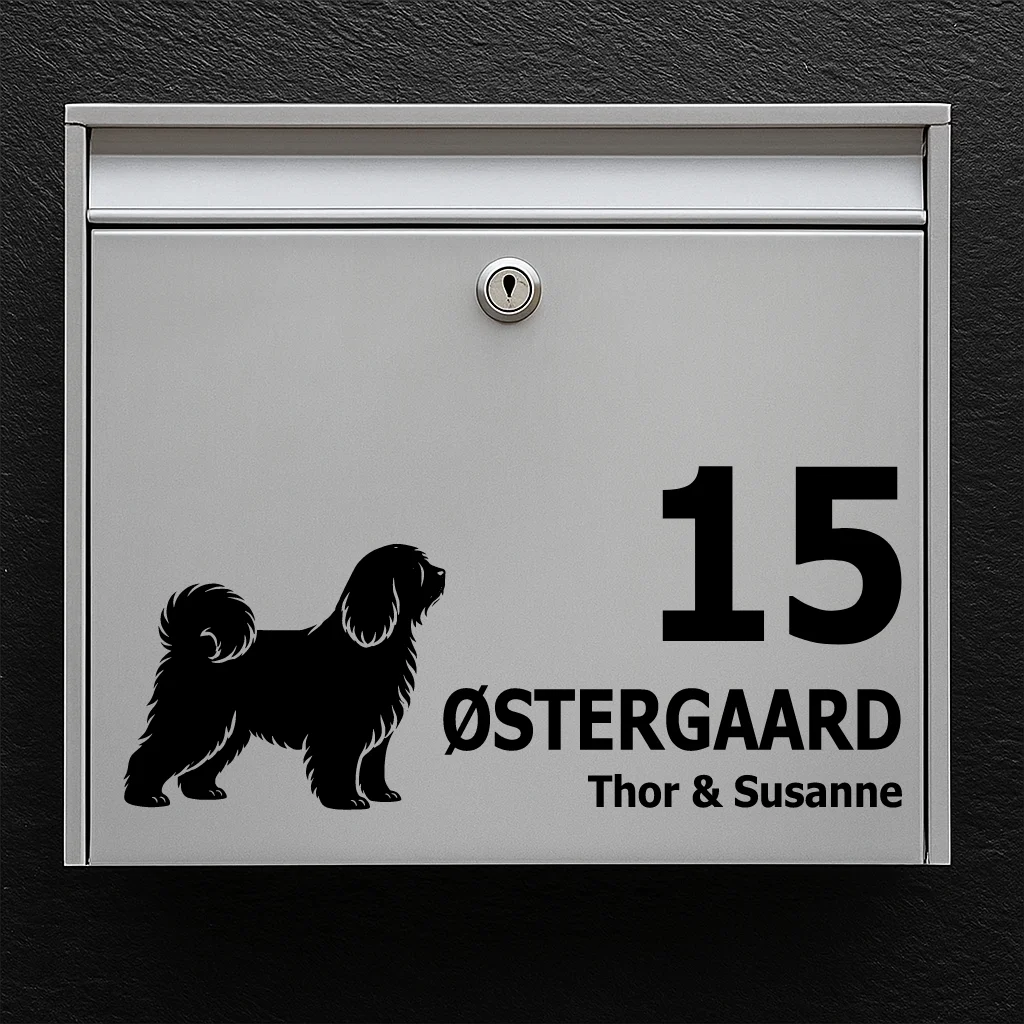 Mailbox sticker with Tibetan Terrier