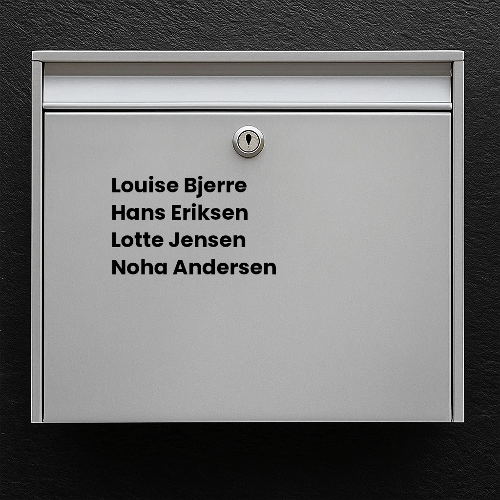 Mailbox sticker - Wave layout with name list & large house number